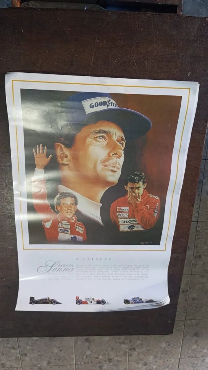  Pôster - Ayrton Senna - 34cm X 60cm # av