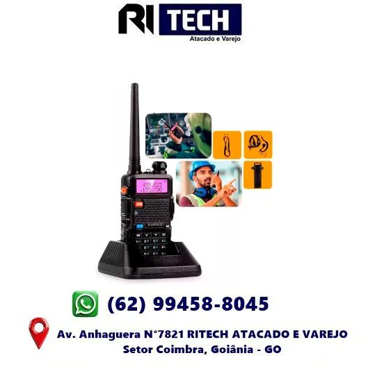 Rádio Comunicador Ht Walk Talk Dual Band Uhf Vhf Fm Baofeng Uv-5r