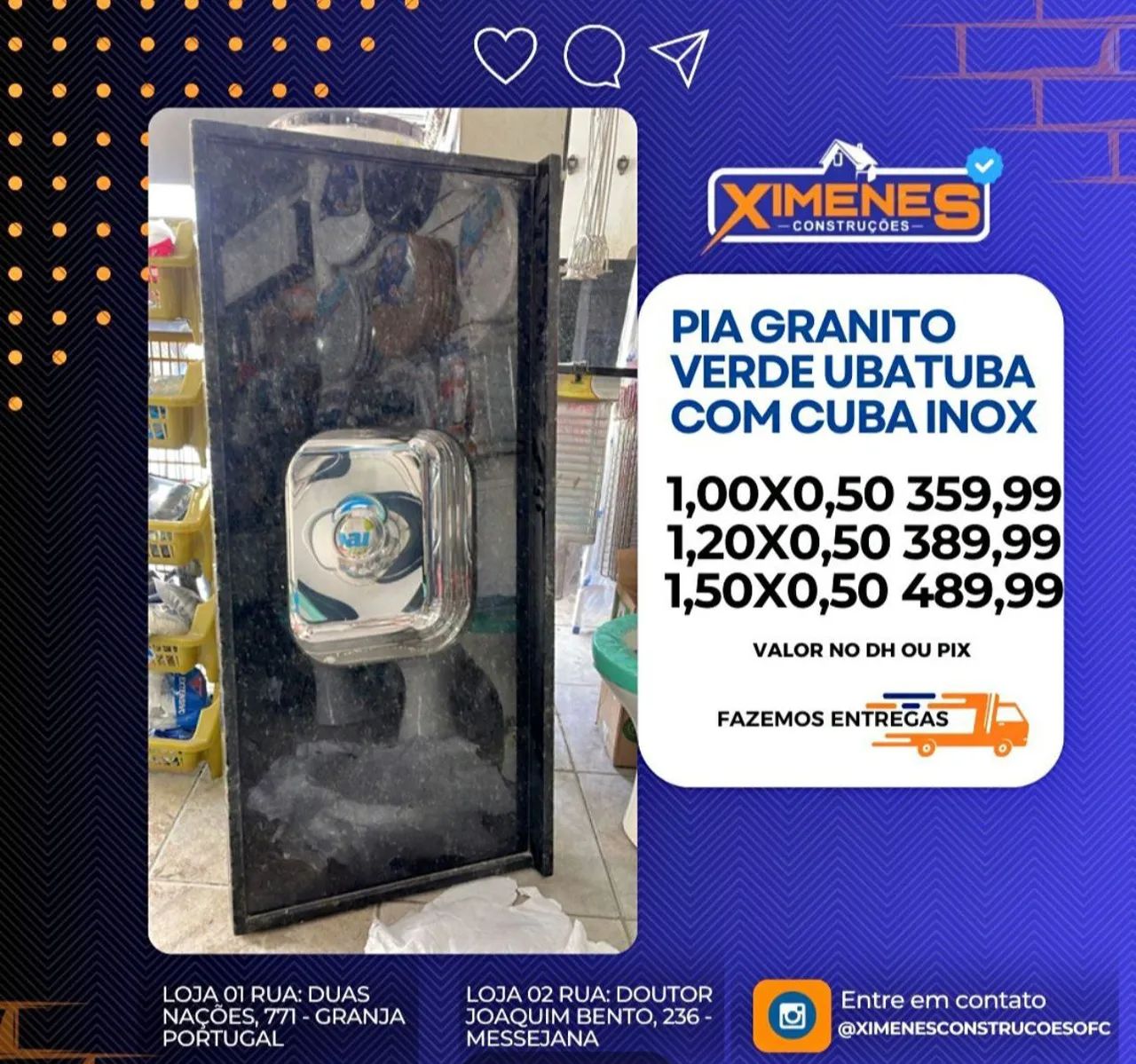 Pia Granito Verde Ubatuba com Cuba Inox