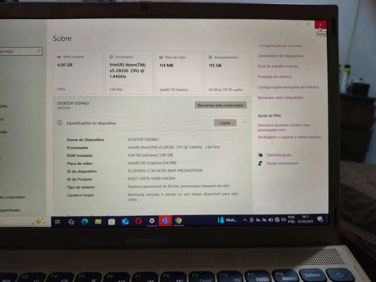 Notebook positivo motion dourado windows 10  - Foto 5