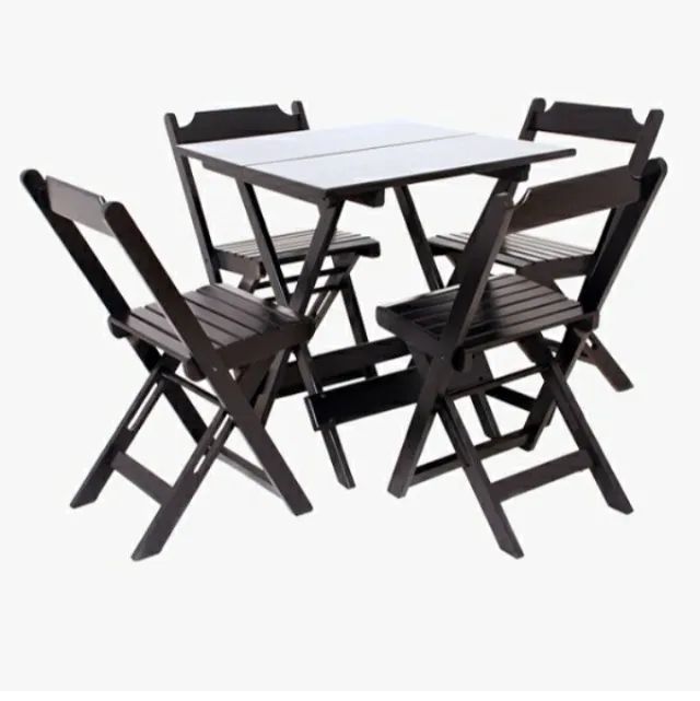 Jogos de madeira mesa 70x70 c/4 cadeiras  - Foto 3