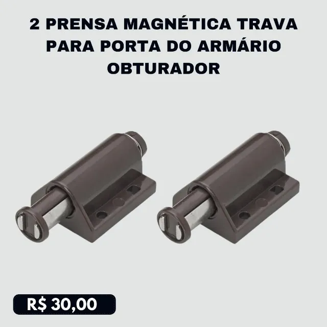 2 Prensa magnética trava para porta do armário obturador