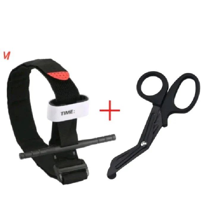 Torniquete Tático + Tesoura de Resgate - Kit de Primeiros Socorros