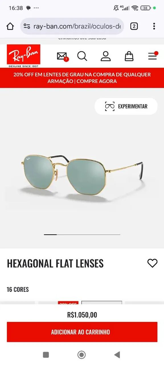 Óculos de sol Ray-Ban Hexagonal Flat Lenses