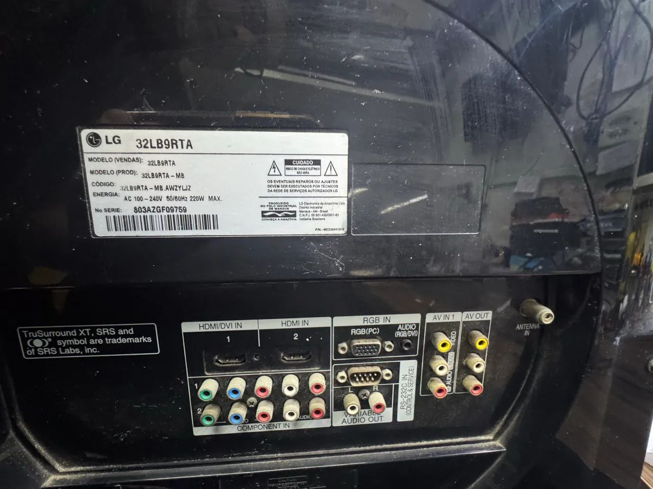 TV LG 32LB9RTA com controle original