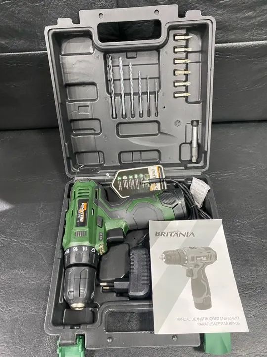 Parafusadeira e Furadeira Britânia Hobby Kit com Estojo Bivol
