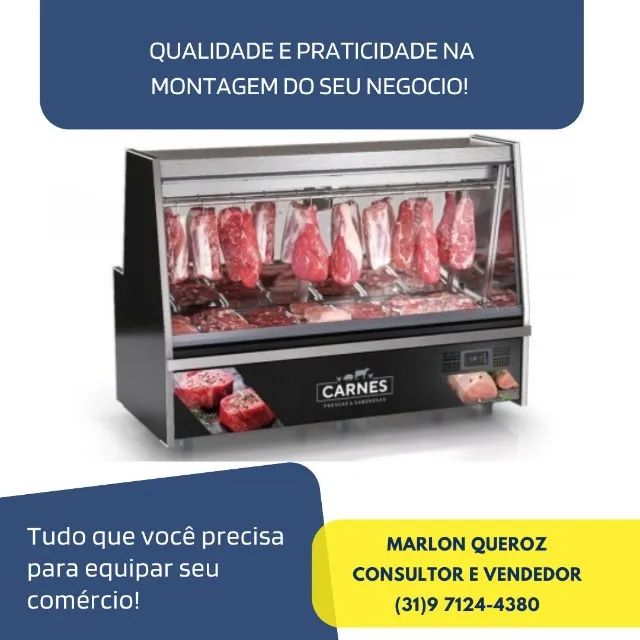 Balcão de Açougue 2M Preto Gelopar 220v