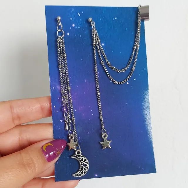 Brinco Ear Cuff Lua e estrelas - Foto 3
