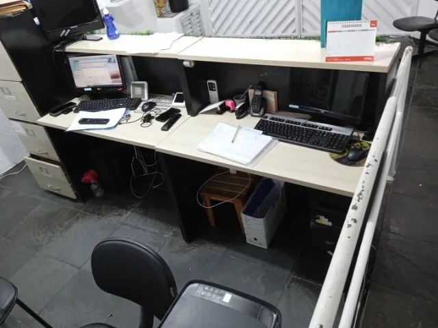 Balcão de recepção em MDF Marrom 110 cm x 100 cm x 62 cm - Foto 3