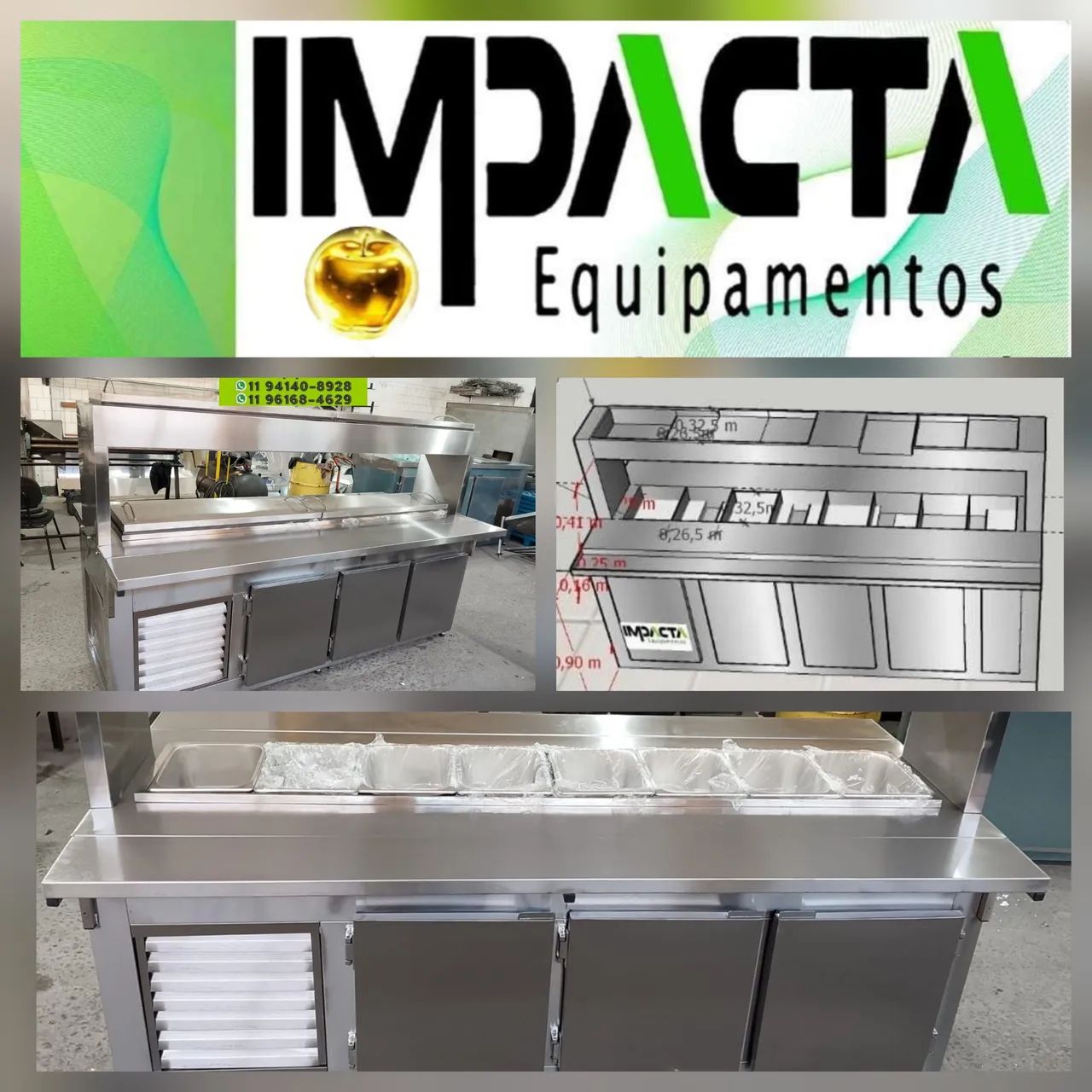 Refrigerador balcão Condimentadora Pizzaiola sob medida  - Foto 3