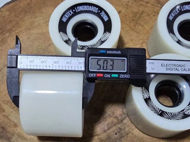 RODAS MENTEX - Jogo (quatro) Rodas Longboards 70mm 85A  - Mentex - White Nature - Foto 5
