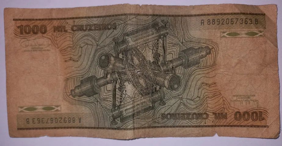 Cédula do Brasil 1000 Cruzeiros  - Foto 2