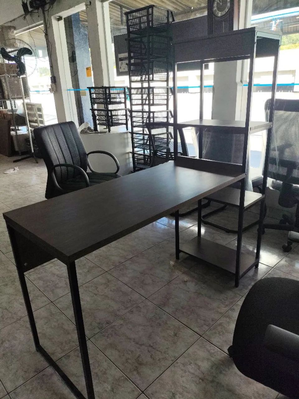 Mesa Escrivaninha Home Office com Prateleiras Industrial  - Foto 2