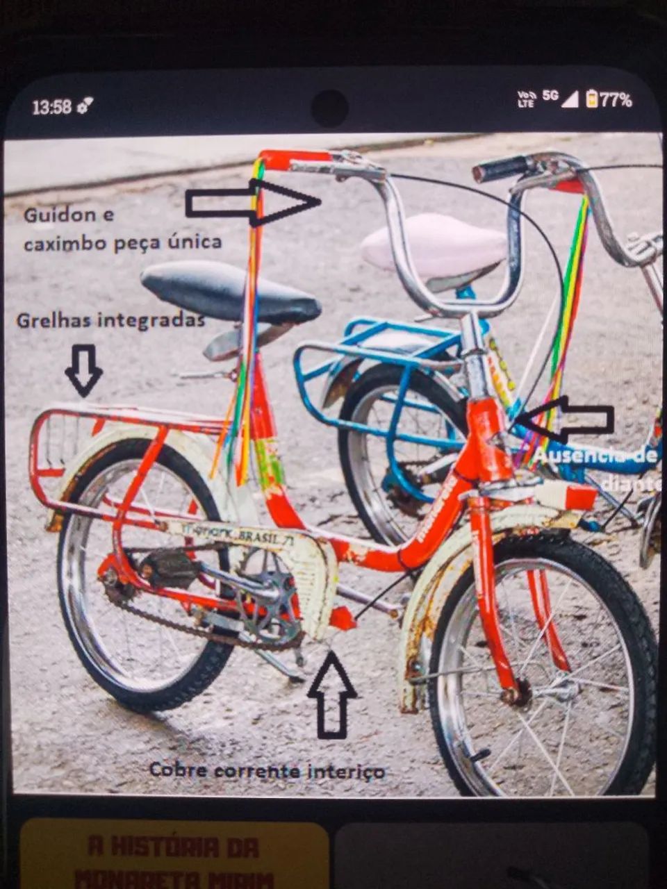 Bicicleta monareta mirim aro 16