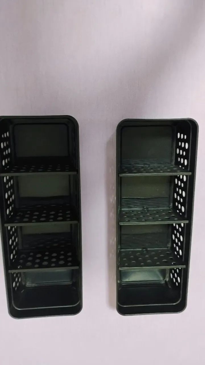 2 Cestos Com 3 Divisórias Pequeno Preto - Foto 2