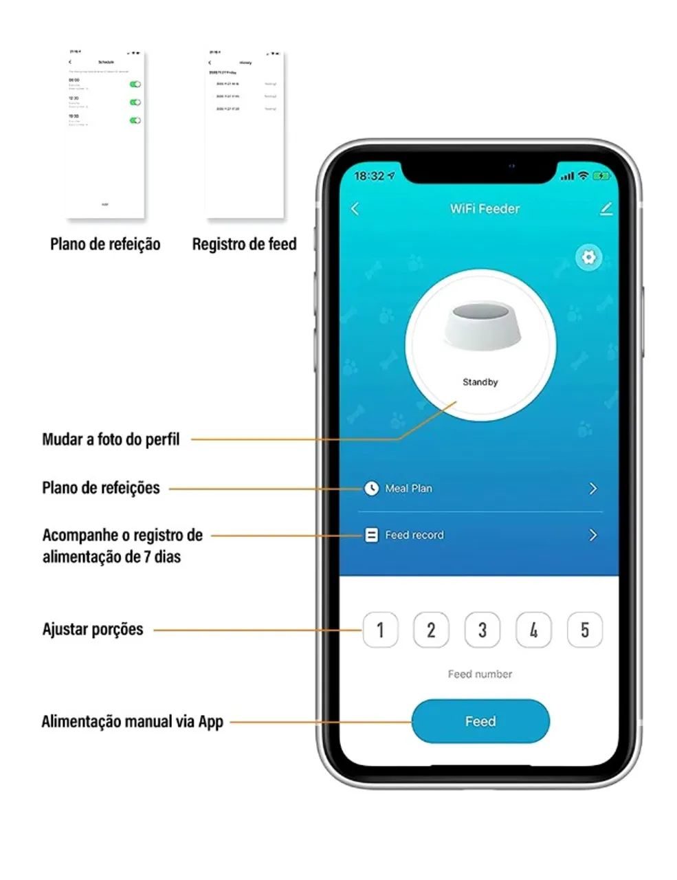 Comedouro Pet Automático Ração 4 litros Wifi Newpet - Foto 5