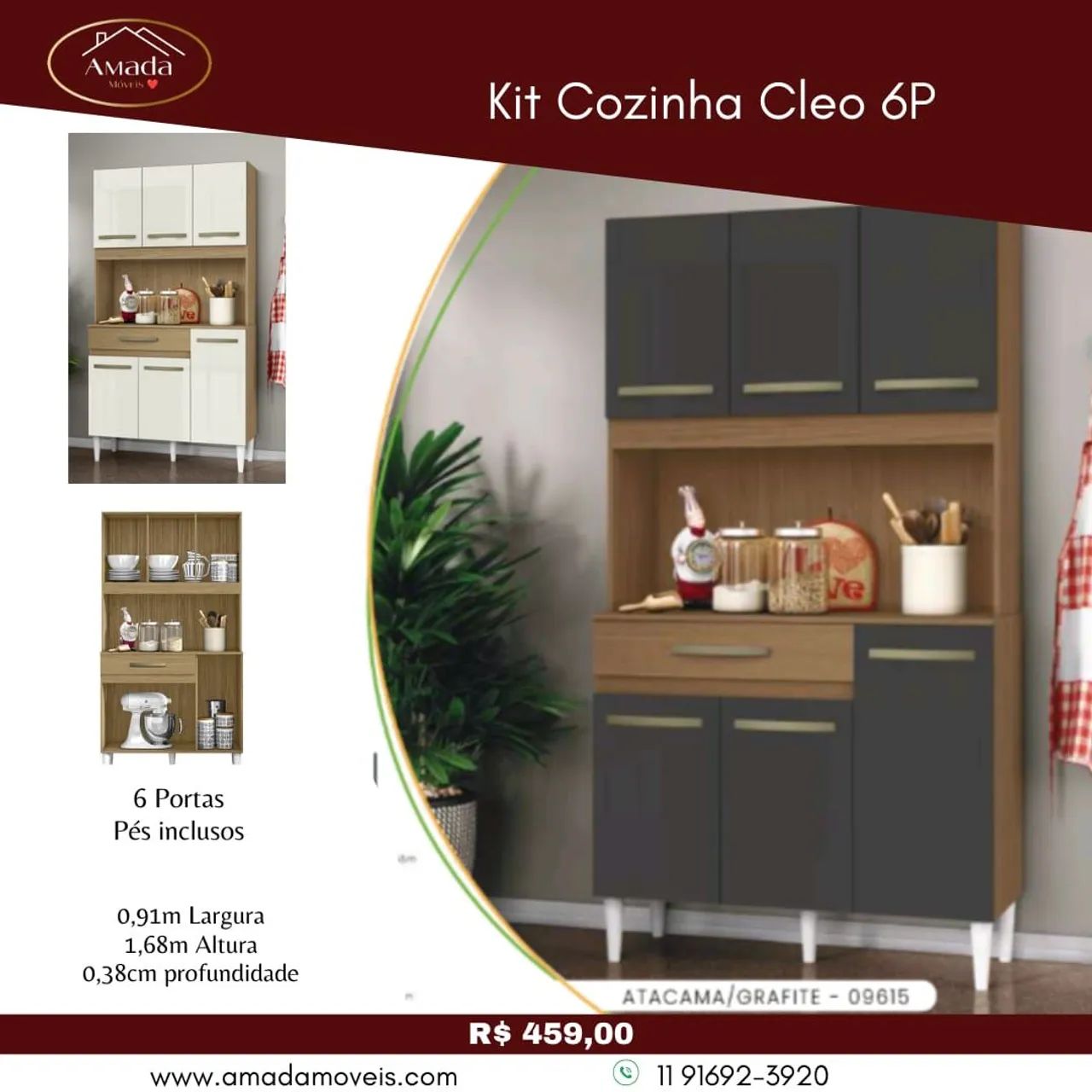 Kit cozinha Cleo 6P - à pronta entrega 