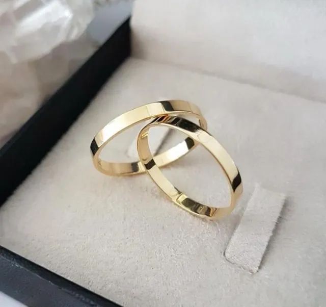 Par de alianças de 2mm reta ouro 18k em Uberlândia  - Foto 2