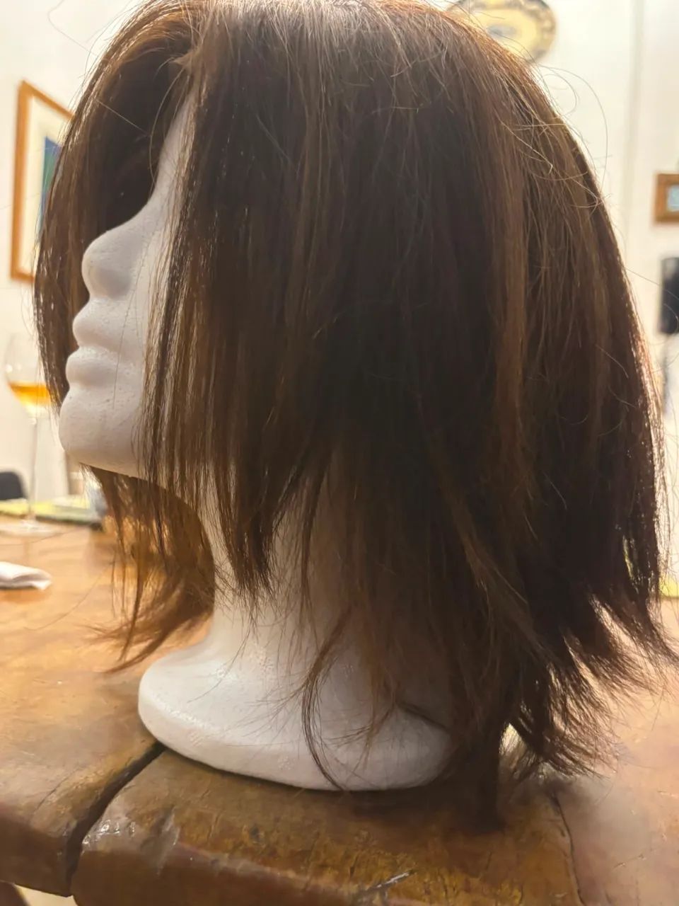 Peruca de cabelo natural humano castanho - Foto 4
