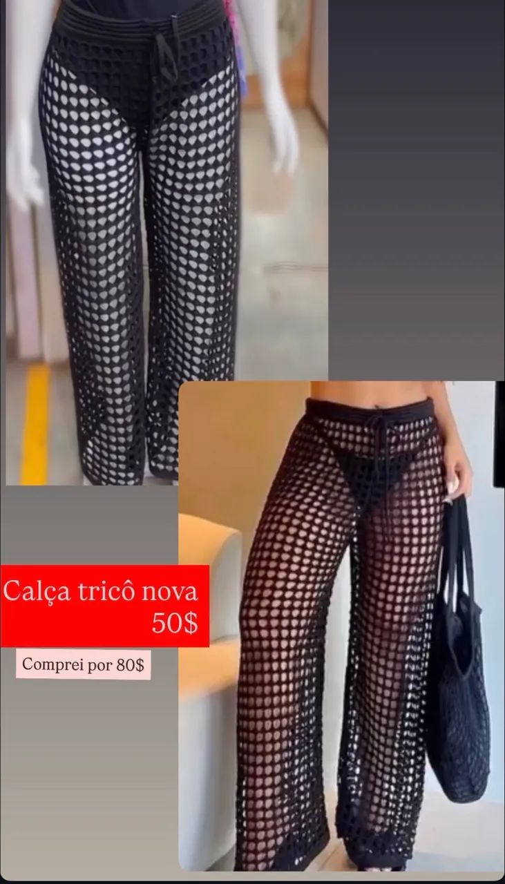 Calça trico praia 