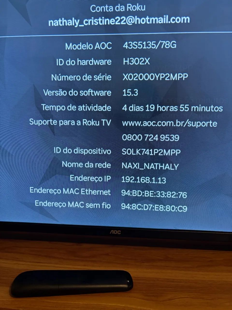 Tv Smart Roku - AOC 43 polegadas  - Foto 3
