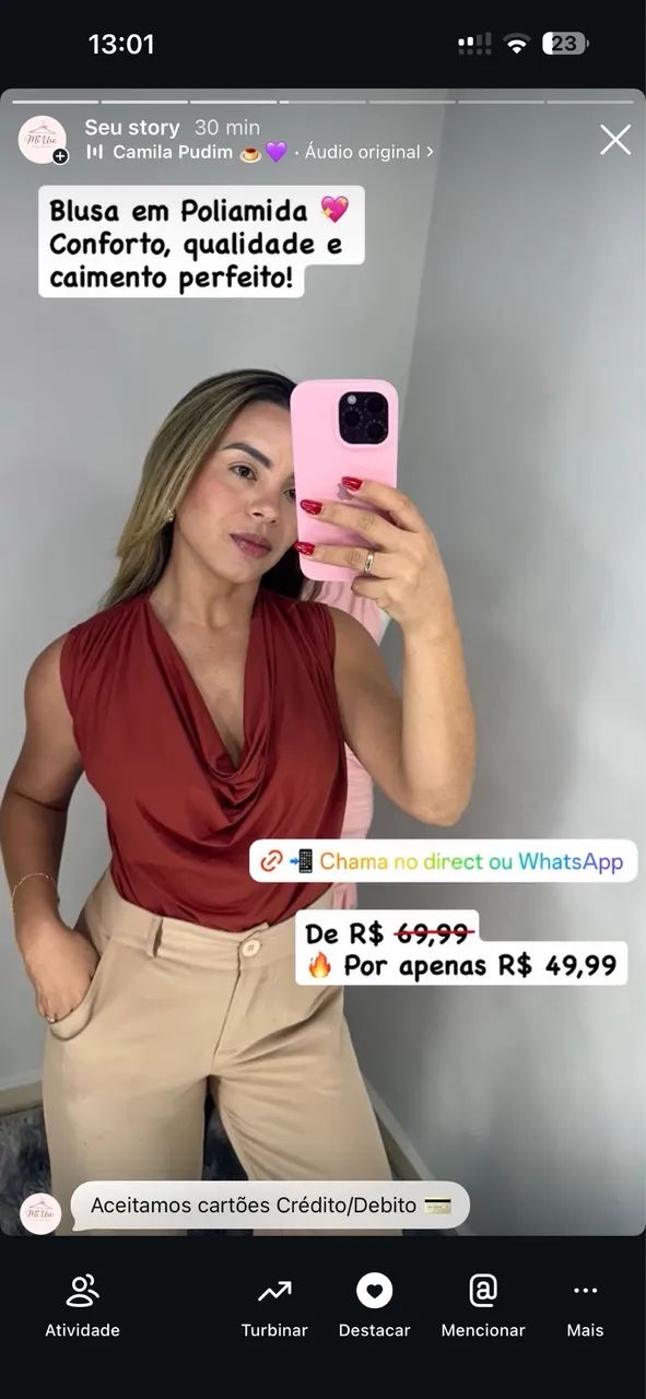 Blusa e body na promoção 