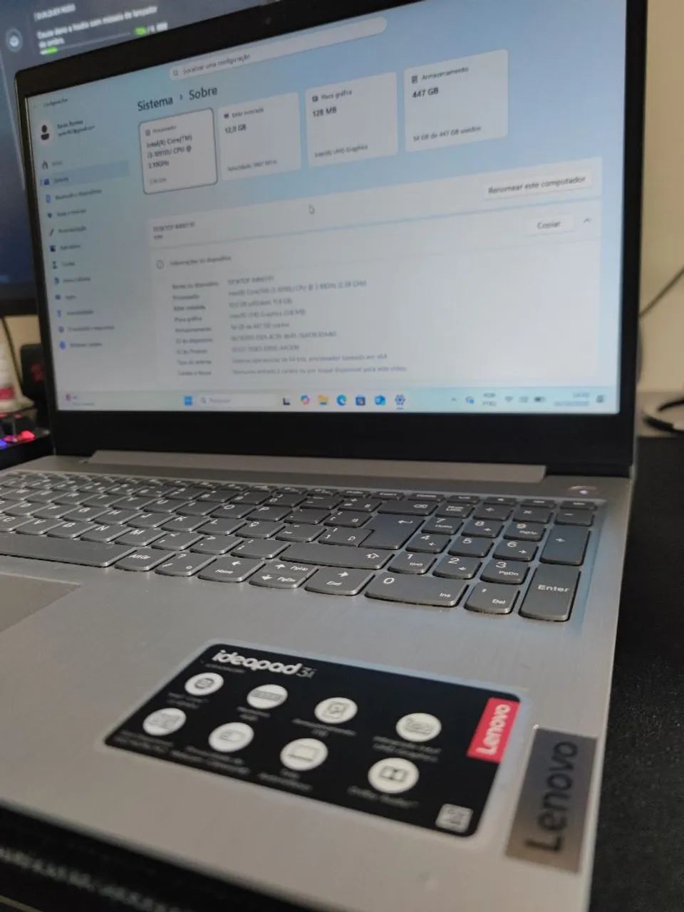 Notebook Lenovo i3 10 geração 12 ram SSD 480GB - Foto 4
