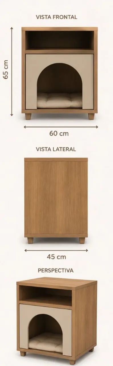 Mesa Lateral com Toca para Pet's | Móvel Pet MDF - Foto 3