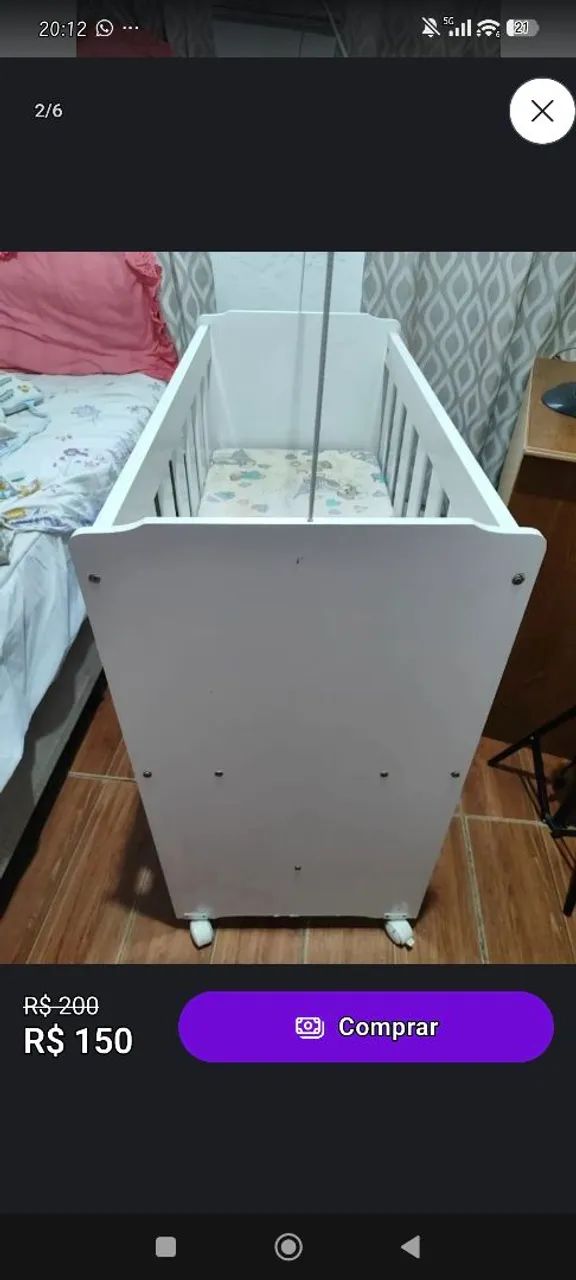Mini berço com colchão  - Foto 2