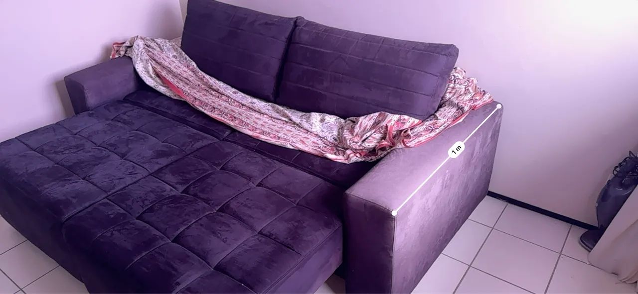 Sofá estofado retrátil grande - Foto 2