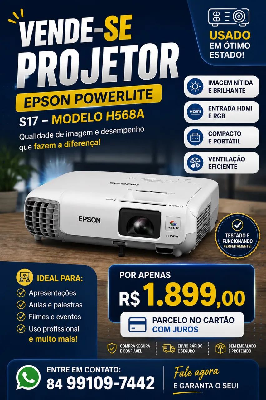 PROJETOR EPSON À VENDA - ÓTIMO ESTADO!