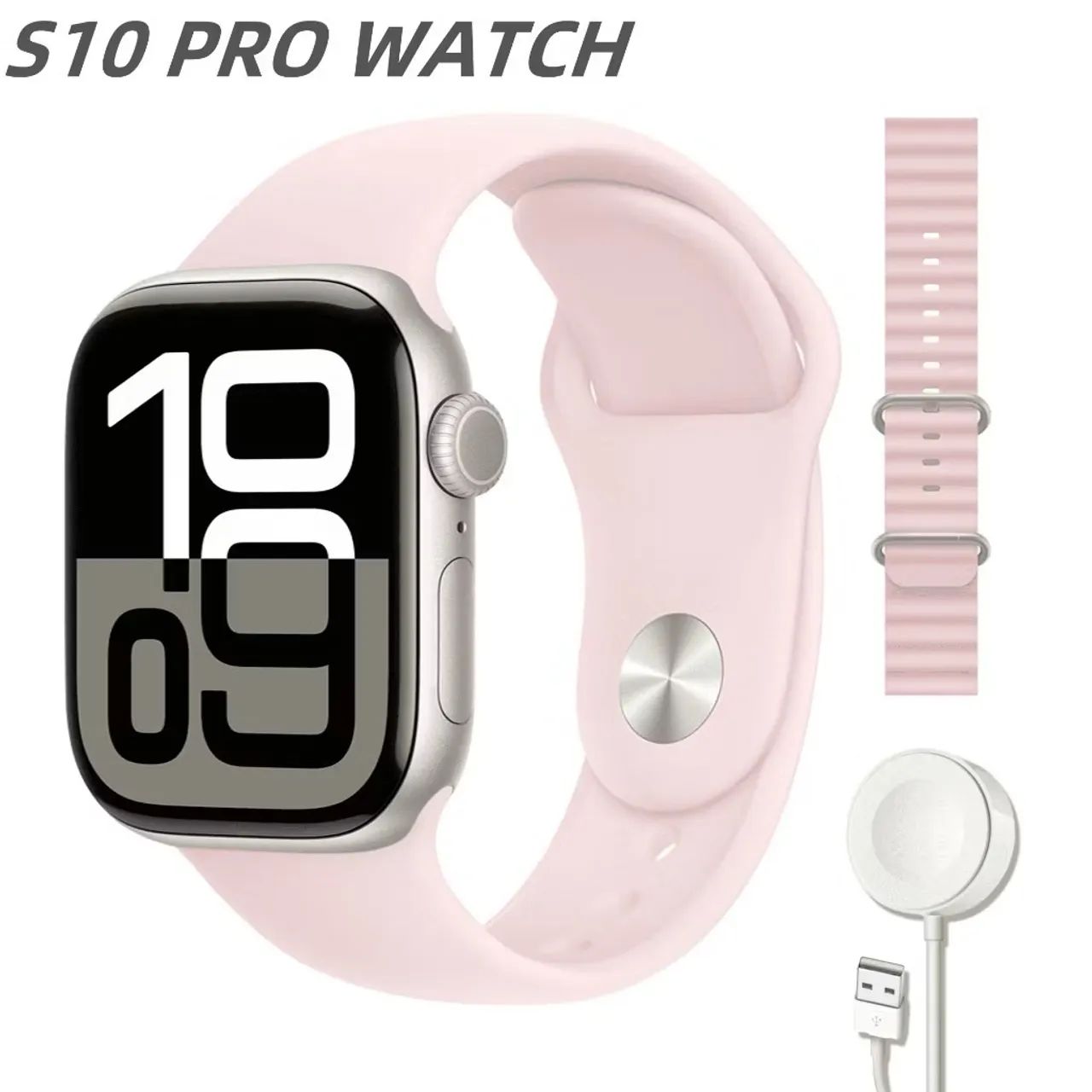Smartwatch S10 Pro Série 10 - Relógio Inteligente Bluetooth Cor Rosa