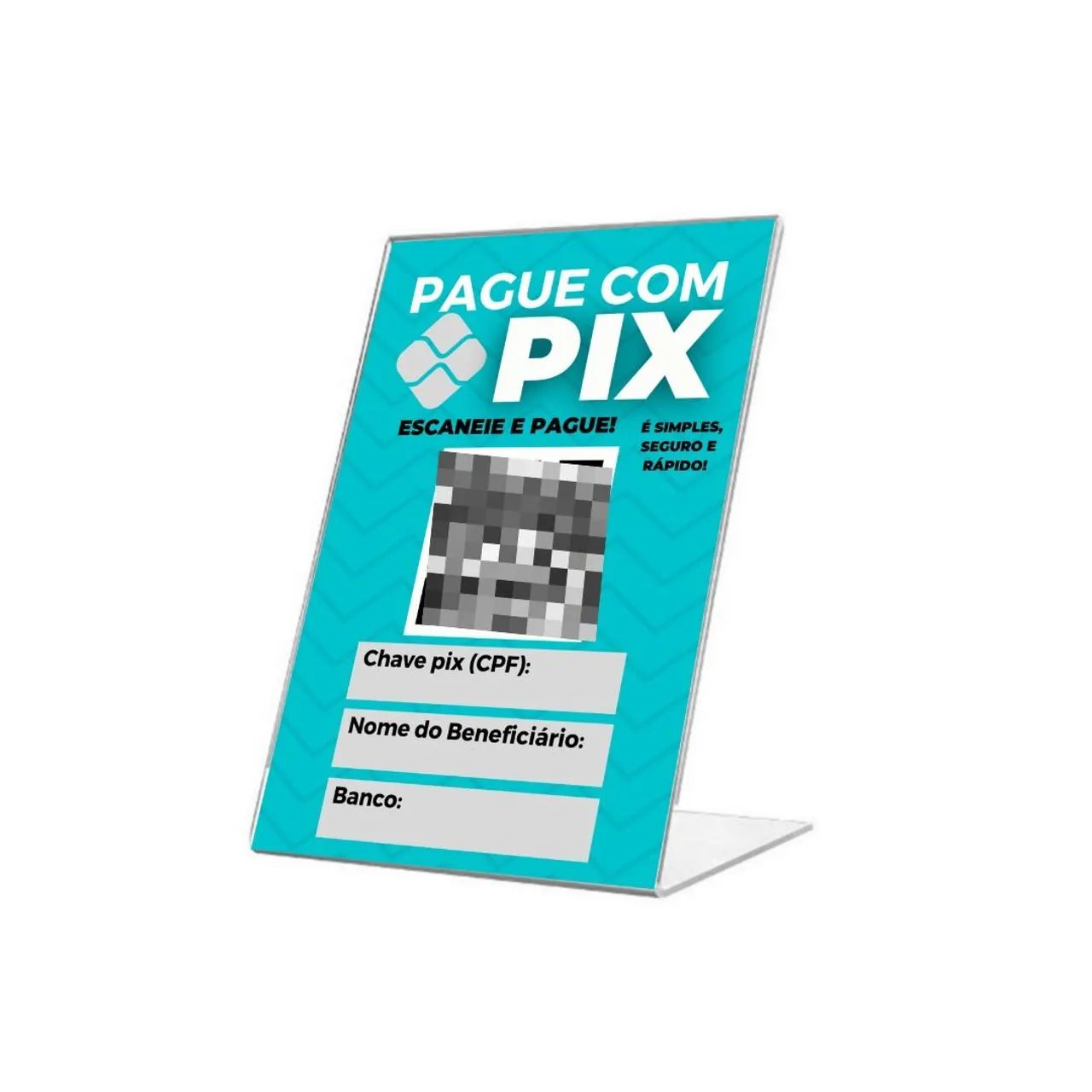 Placa Pix personalizada com QR code e display de Acrílico - Foto 4