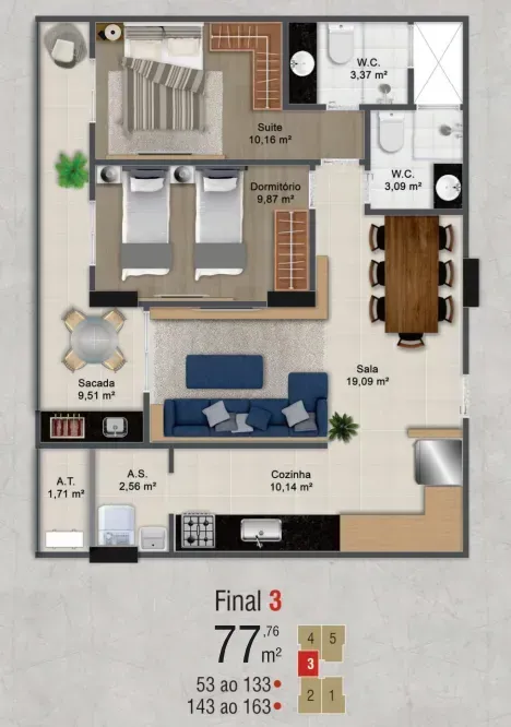 PLANTA 77m²