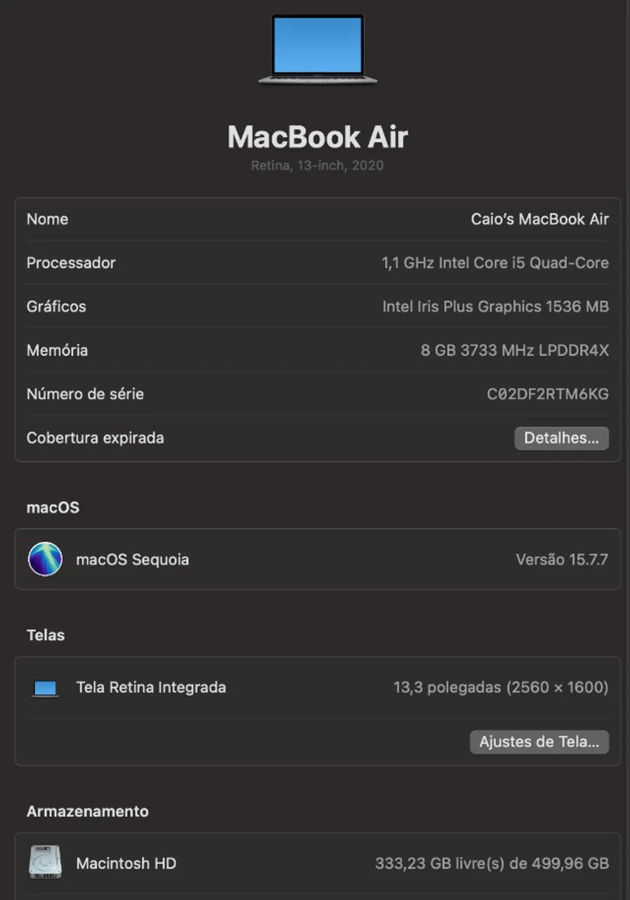 MacBook Air, 2020, 1,1 GHz Intel Core i5 Quad-Core, 8GB, SSD 512 - Foto 5