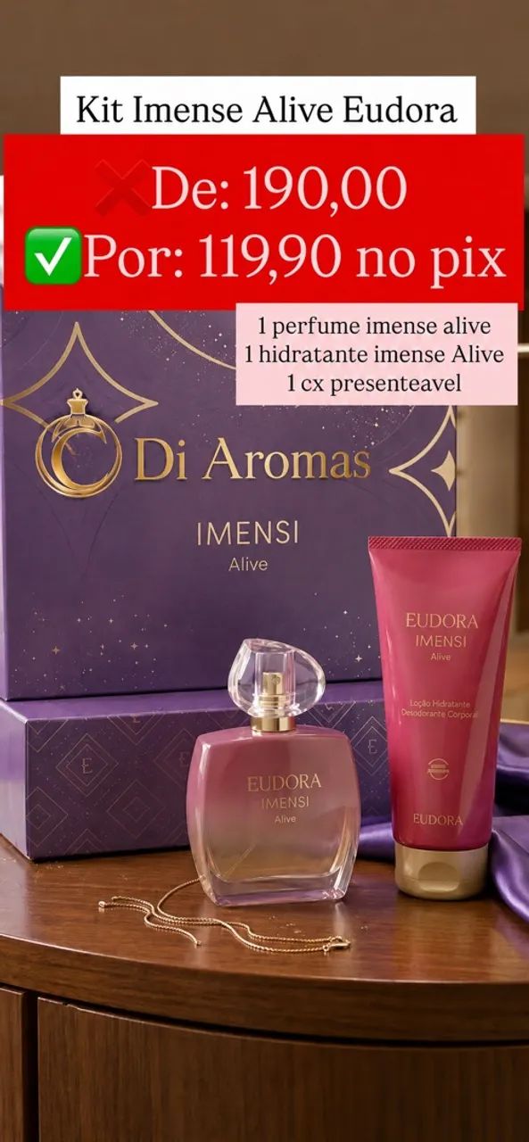 Kit Eudora Perfume imensi + hidratante 