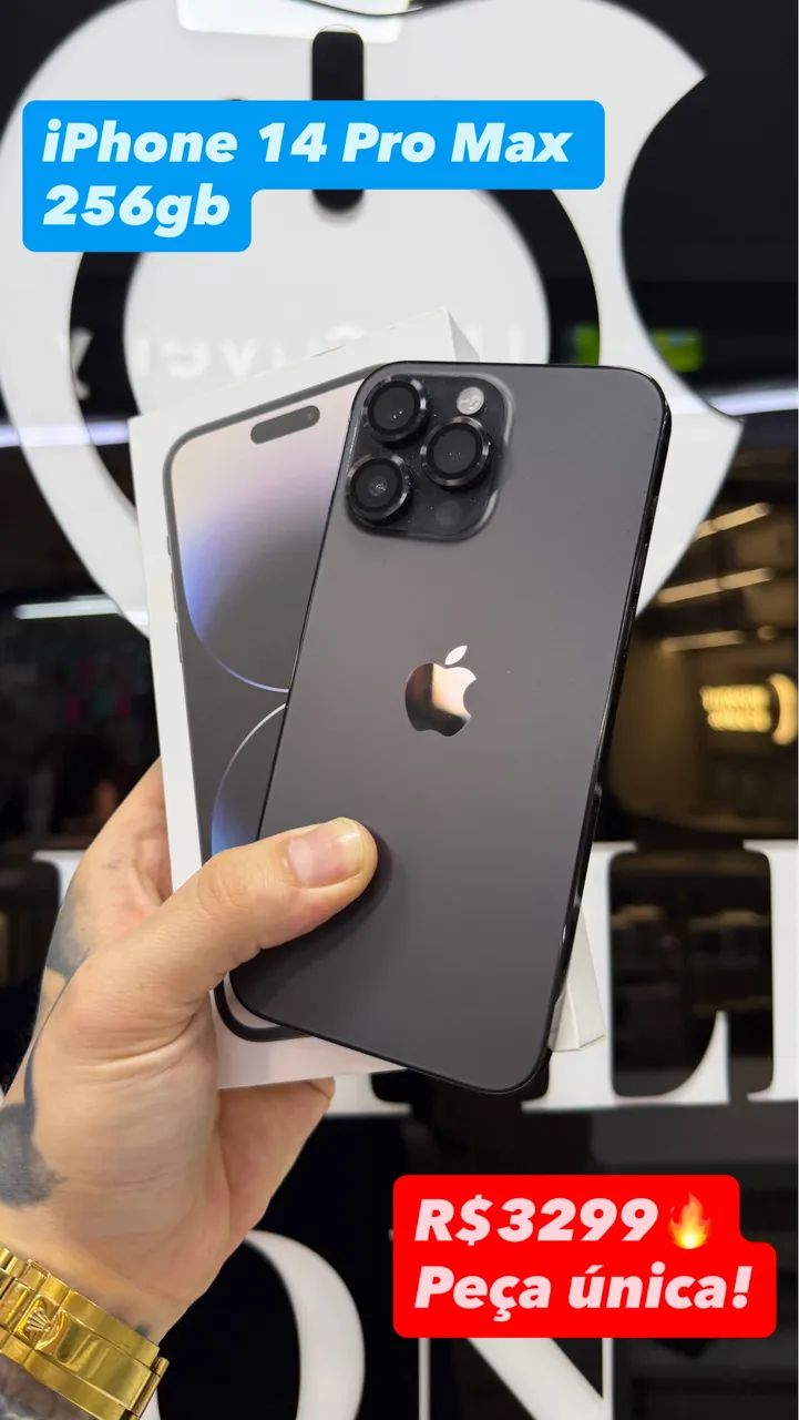 iPhone 14 Pro Max 256gb Preto Com Caixa