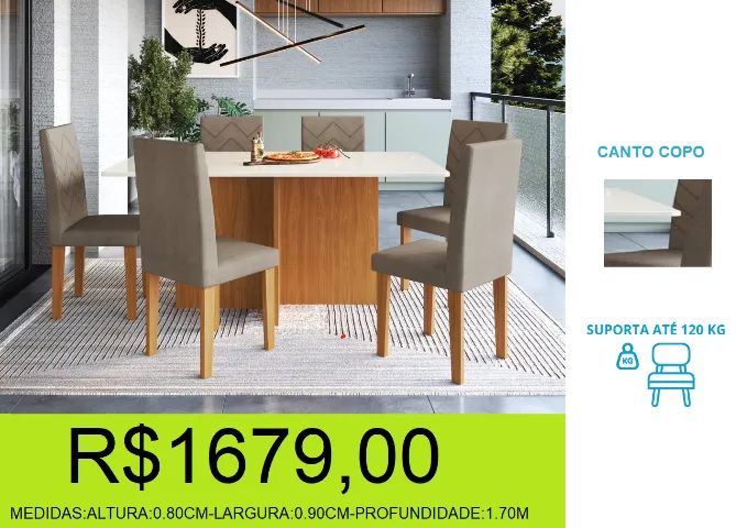 Mesa de jantar de excelente qualidade - entrega rápida - Foto 2