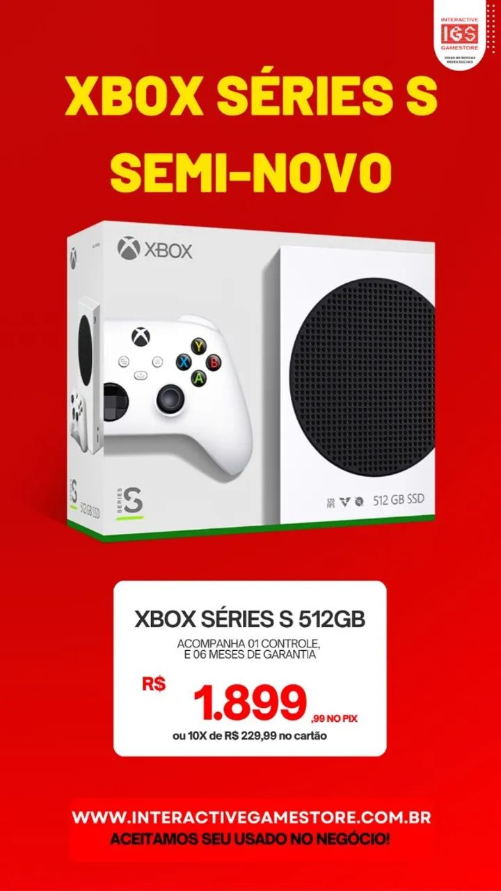 中古 Xbox Series S 512GB XBOX SERIES S 512GB (SEMINOVO), 6 MESES DE GARANTIA - Consoles de