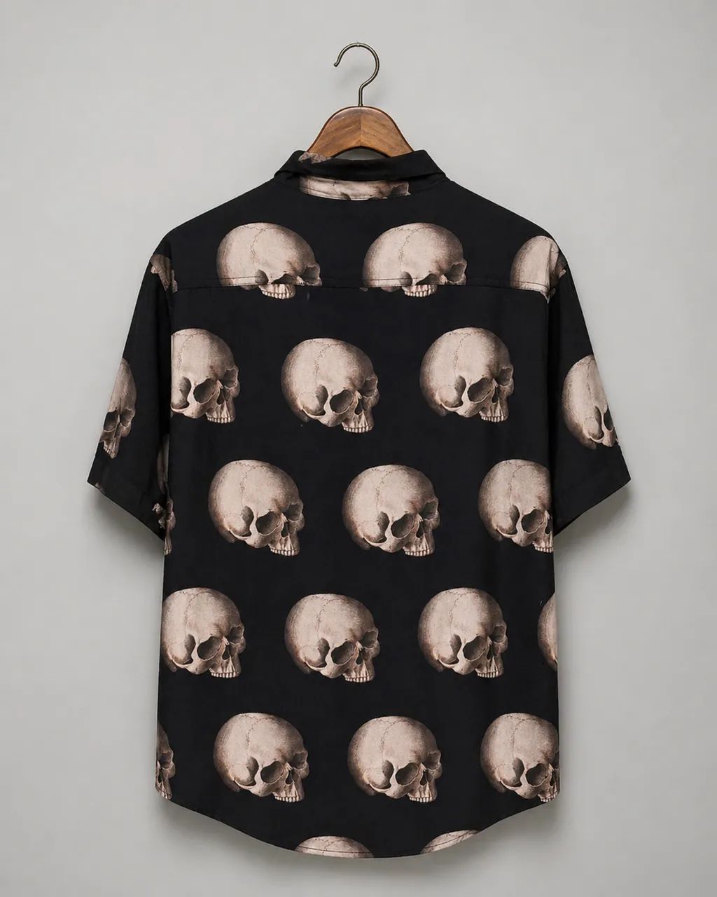 Camisa masculina caveiras viscose rock style  - Foto 2
