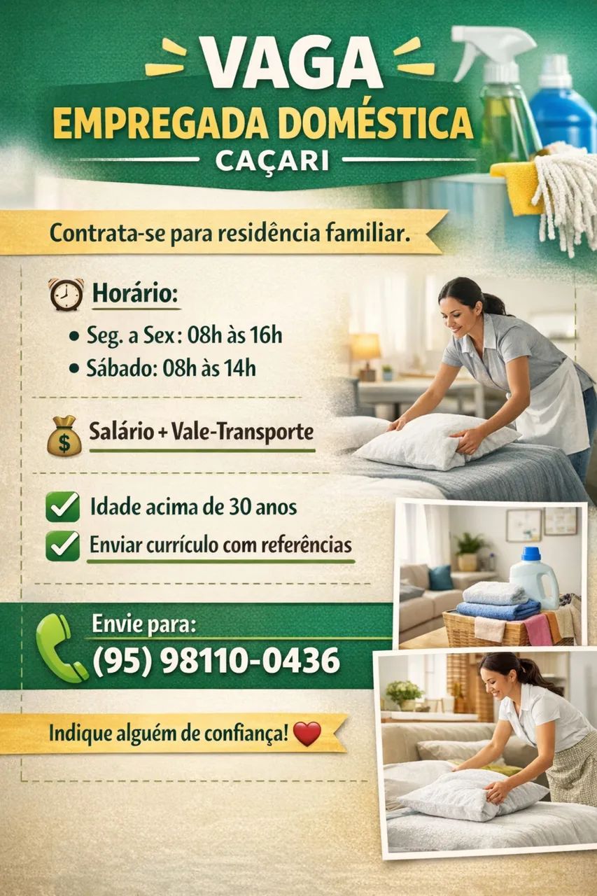 Vaga empregada domestica 