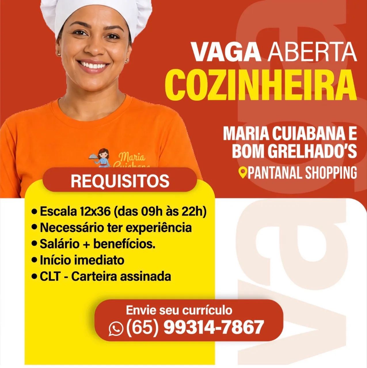 Vagas em escala de trabalho 12 x 36 