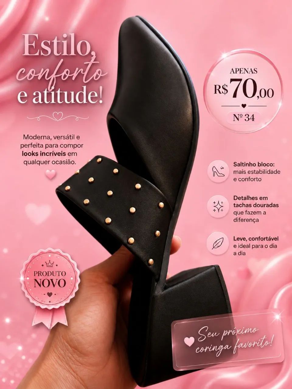 Sapato preto tamanho 34. - Foto 2