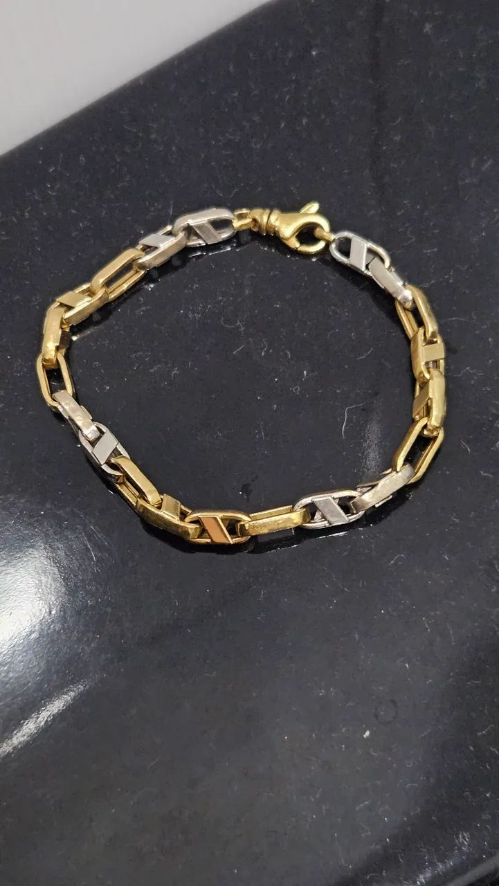 Pulseira de ouro branco e ouro amarelo