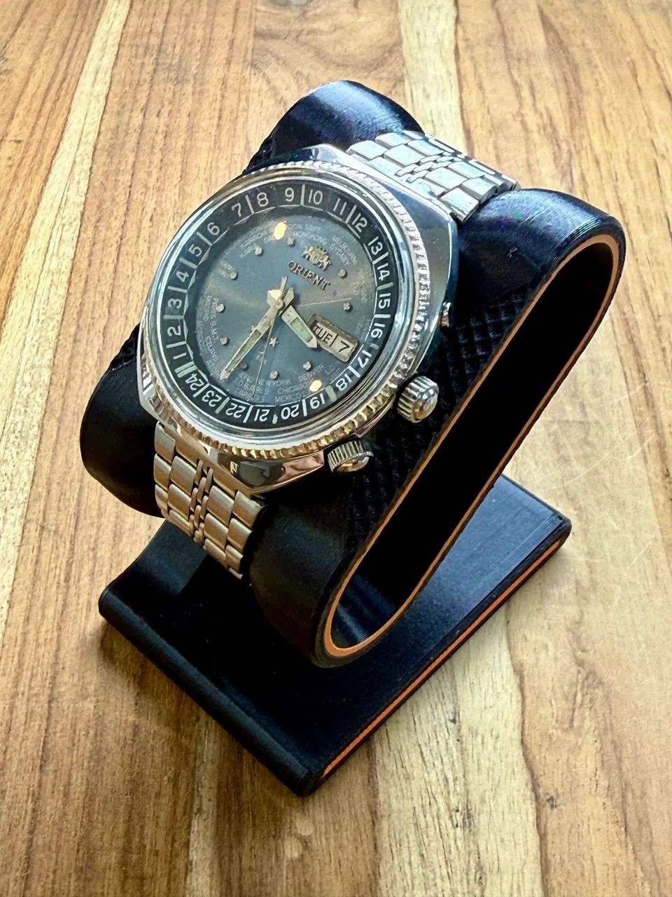 Relógio Orient World Time Blue Tiffany - 1970 - Foto 2