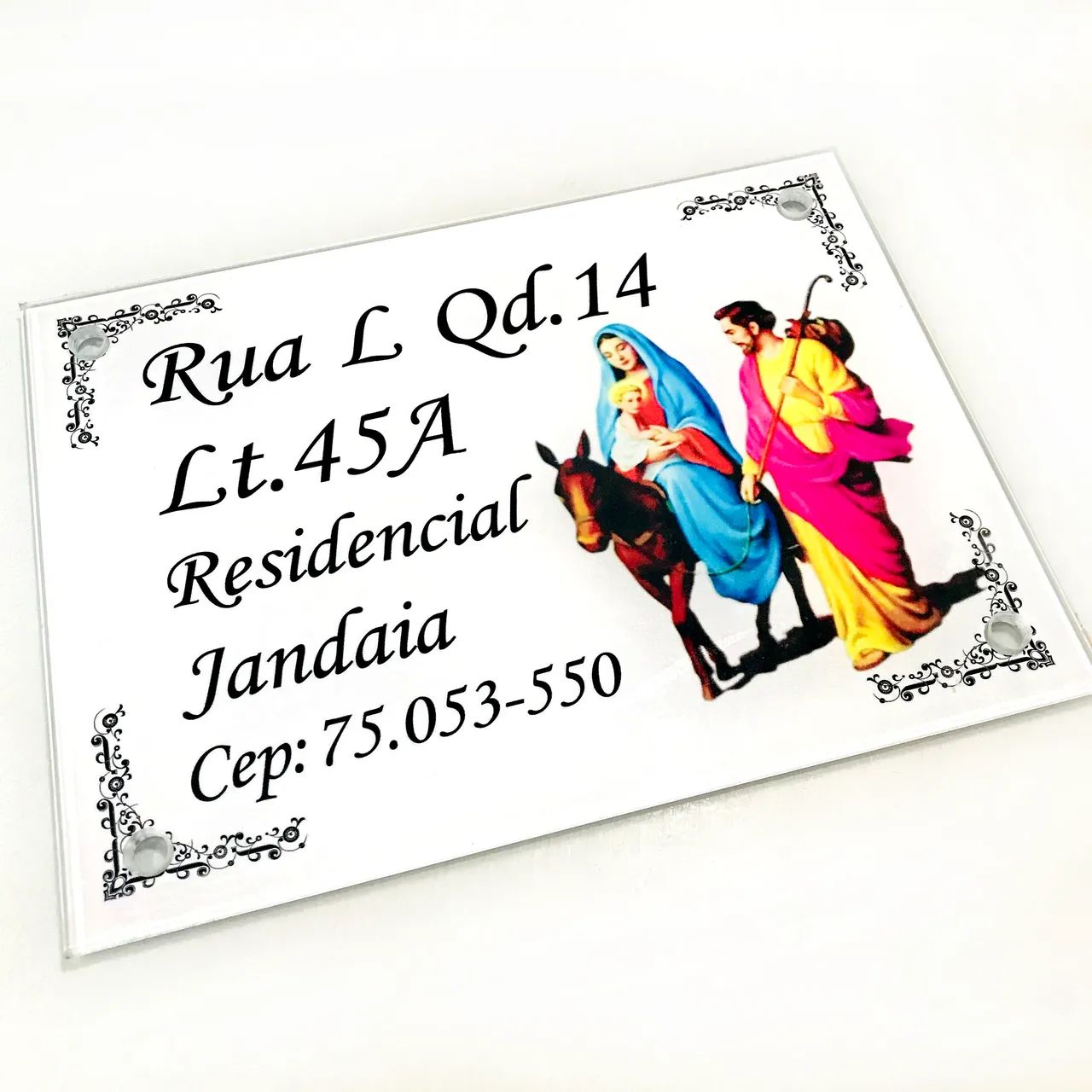 Placa de endereço vidro temperado 