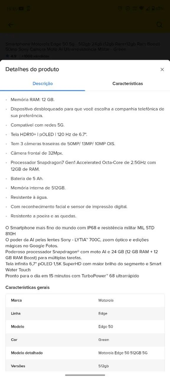 Celular Motorola Edge 50 5g - Foto 4
