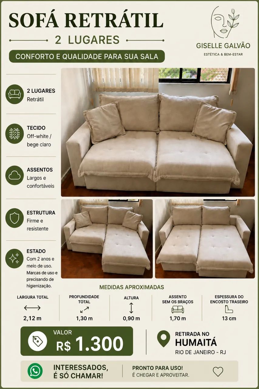 Vendo sofá Retrátil seminovo 