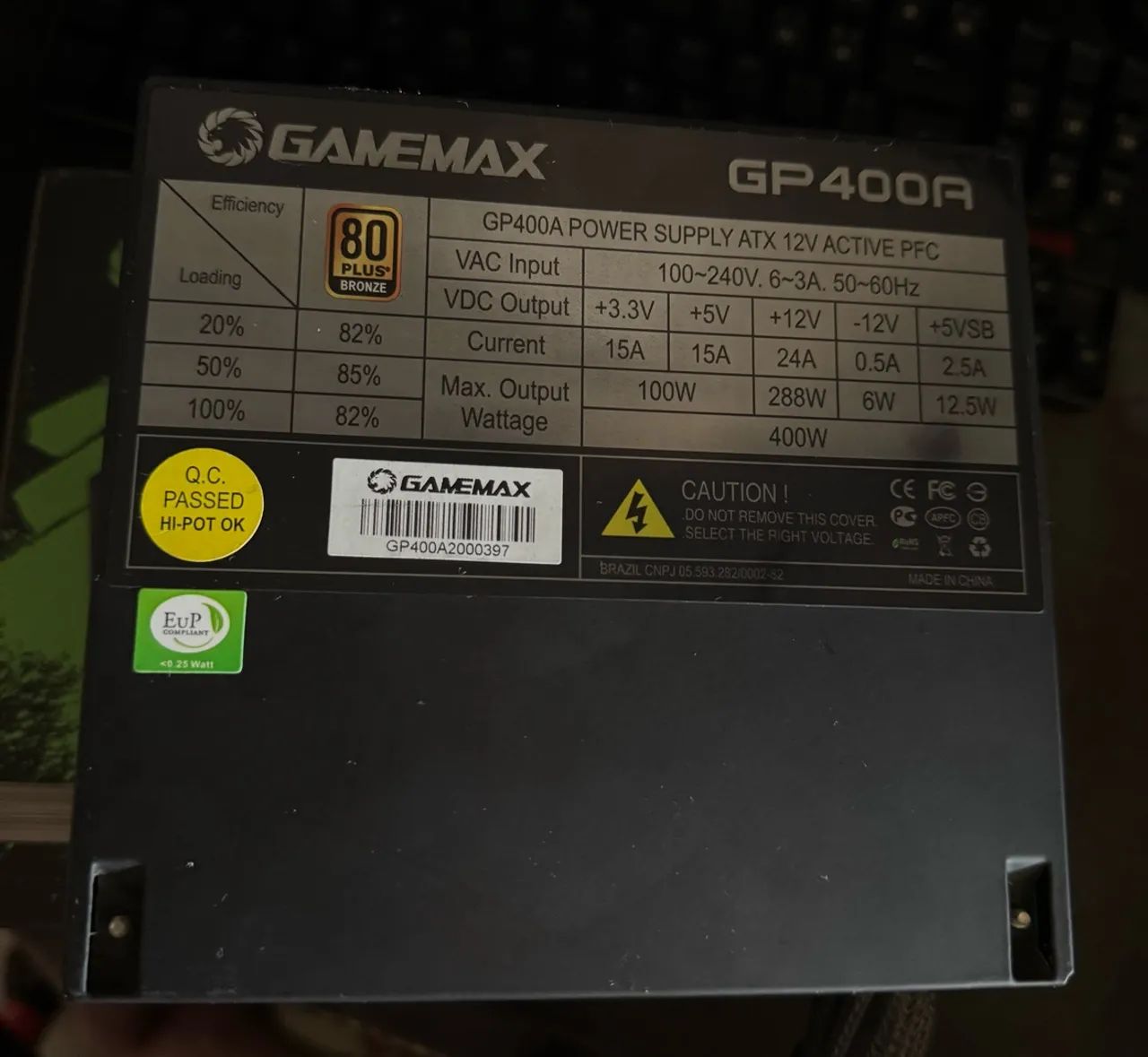 FONTE GAMEMAX 400W - GP400A 80 PLUS BRONZE - Foto 4