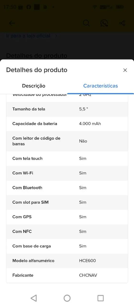 Leitor de código de barra Android 10